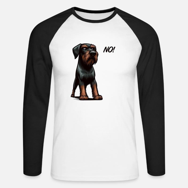 No Deutsch Drahthaar Deutsch-Drahthaar Besitzer - Unisex Baseballshirt langarm - Weiß/Schwarz