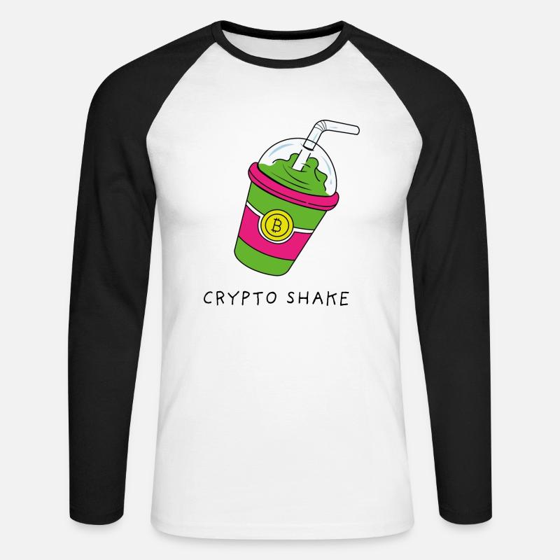 Bitcoin Ethereum Kryptowährungen Shake - Unisex Baseballshirt langarm - Weiß/Schwarz