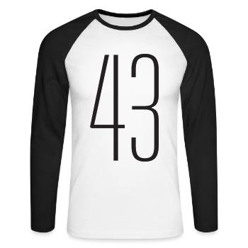 43 - T-shirt baseball manches longues Homme - blanc/noir - Devant - Nik (191cm)