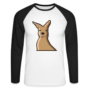 Kangourou Kangourou Australie Marsupial Pouch - T-shirt baseball manches longues Homme - blanc/noir - Devant - Nik (191cm)