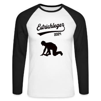 Estrichleger 2024 Beruf Meister Bodenleger Chef - Unisex Baseballshirt langarm - Weiß/Schwarz - Vorne - Nik (191cm)
