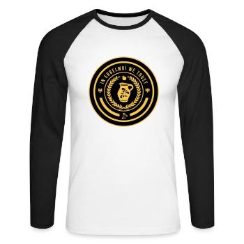 Bembel - Frankfurt - Ebbelwoi - T-shirt baseball manches longues Homme - blanc/noir - Devant - Nik (191cm)