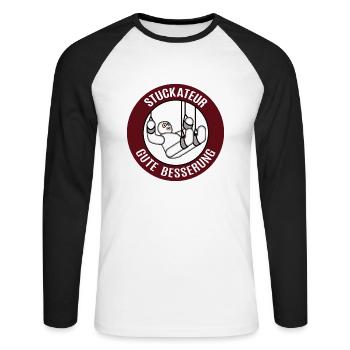 Gute Besserung Stuckateur Alles Gute Gesundheit - Unisex Baseballshirt langarm - Weiß/Schwarz - Vorne - Nik (191cm)