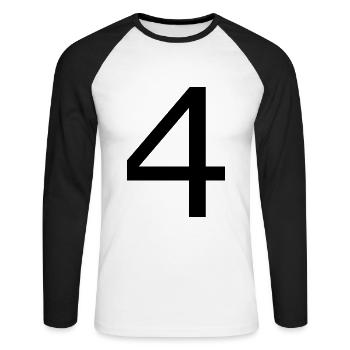 4 - T-shirt baseball manches longues Homme - blanc/noir - Devant - Nik (191cm)
