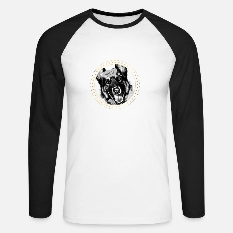 Siegertyp - Unisex Baseballshirt langarm - Weiß/Schwarz