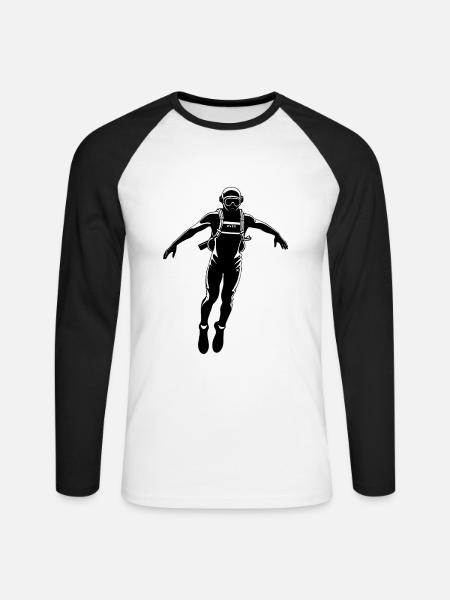 Diver - Hobby / Sport Sticker - Unisex Long Sleeve Baseball T-Shirt - white/black