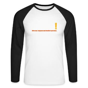 fufzisch 50 Jahre Geburtstag deutlich sprechen - Unisex Baseballshirt langarm - Weiß/Schwarz - Vorne - Nik (191cm)
