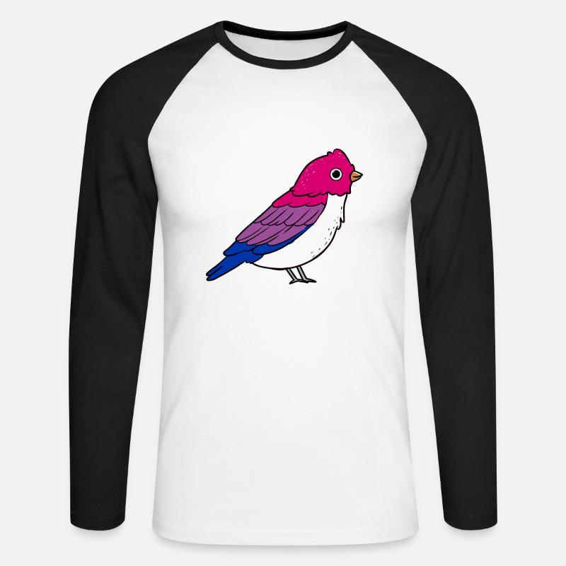 Bisexueller Vogel Bisexual Pride - Unisex Baseballshirt langarm - Weiß/Schwarz