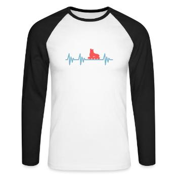Inline Skates Heartbeat Heartbeat Inliner - Unisex Long Sleeve Baseball T-Shirt - white/black - Front - Nik (191cm)
