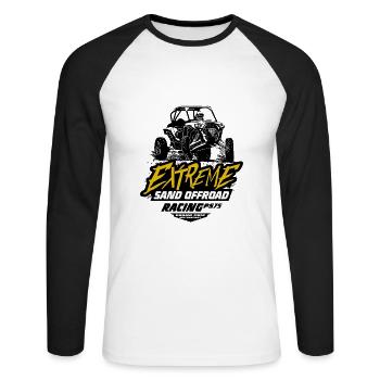 Autocross - Buggy - 4x4 - Tout-terrain - T-shirt baseball manches longues Homme - blanc/noir - Devant - Nik (191cm)