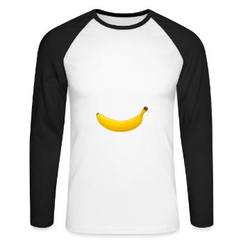 Life Is Sweeter With Banana - Unisex Long Sleeve Baseball T-Shirt - white/black - Front - Nik (191cm)