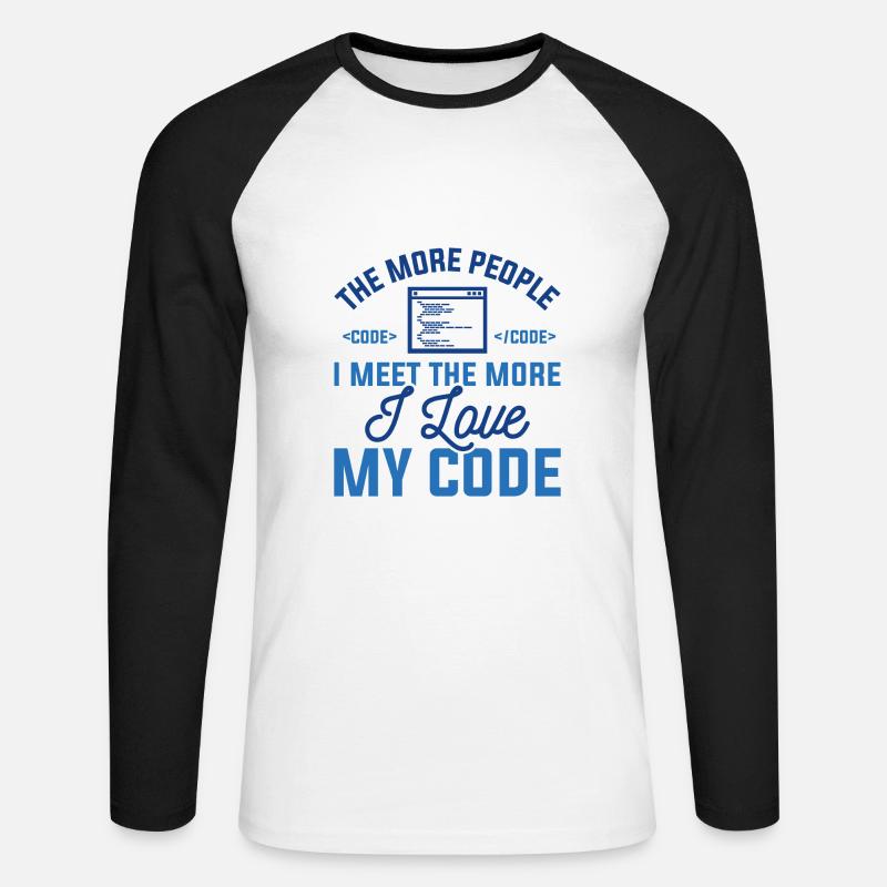 I Love My Code - Unisex Long Sleeve Baseball T-Shirt - white/black