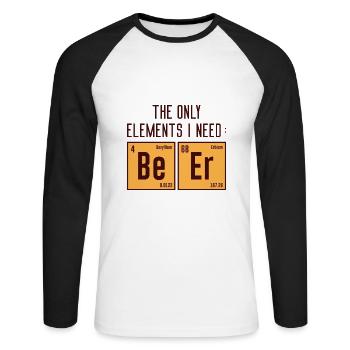 The Only Elements I Need - Unisex Long Sleeve Baseball T-Shirt - white/black - Front - Nik (191cm)