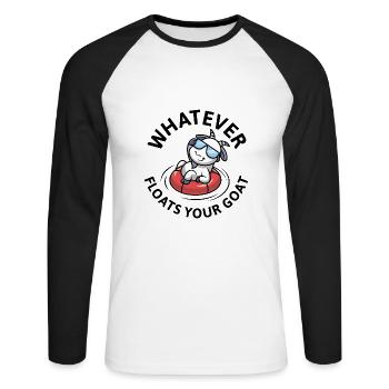 Tout ce qui flotte votre chèvre - T-shirt baseball manches longues Homme - blanc/noir - Devant - Nik (191cm)