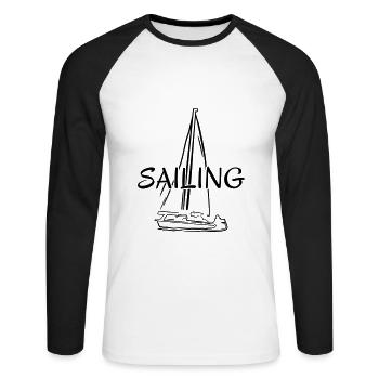 Sailing, sailboat - sailing - Unisex Long Sleeve Baseball T-Shirt - white/black - Front - Nik (191cm)