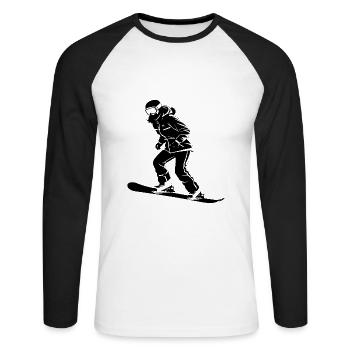 Snowboard Girl - Hobby / Sport Sticker - T-shirt baseball manches longues Homme - blanc/noir - Devant - Nik (191cm)