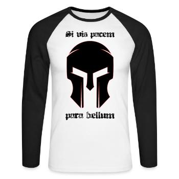 Si vis pacem - T-shirt baseball manches longues Homme - blanc/noir - Devant - Nik (191cm)