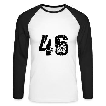46 Moto Vintage Biker Motorcycle - Unisex Long Sleeve Baseball T-Shirt - white/black - Front - Nik (191cm)
