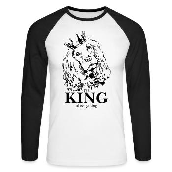 COCKER SPANIEL King Hundespruch Hunde Wilsigns - Unisex Baseballshirt langarm - Weiß/Schwarz - Vorne - Nik (191cm)