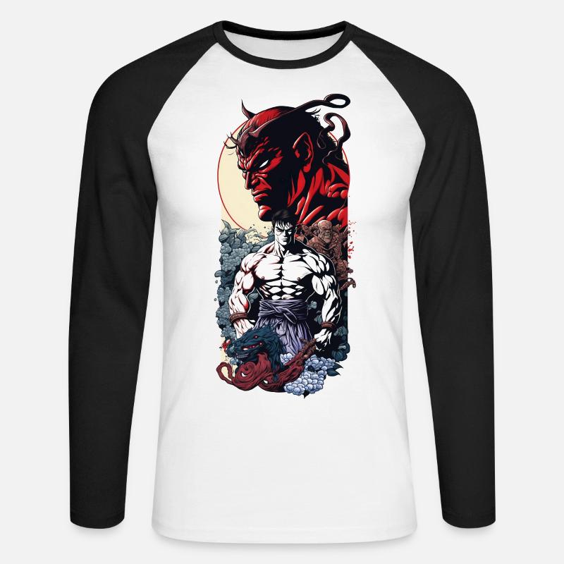 Held der Elemente - Unisex Baseballshirt langarm - Weiß/Schwarz