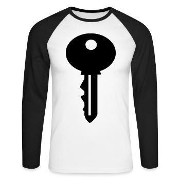 Key - key - Clé - Unisex Long Sleeve Baseball T-Shirt - white/black - Front - Nik (191cm)