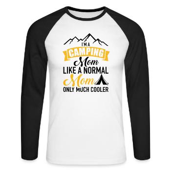 Camping - Unisex Baseballshirt langarm - Weiß/Schwarz - Vorne - Nik (191cm)