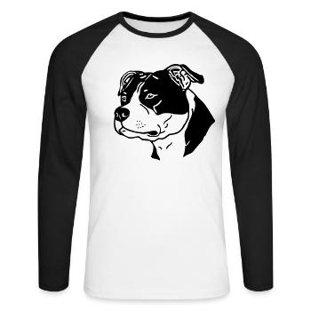 american_stafford_2 - T-shirt baseball manches longues Homme - blanc/noir - Devant - Nik (191cm)