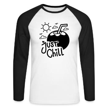 EINFACH ENTSPANNEN SOMMER COCKTAILS URLAUB MOTIVE - Unisex Baseballshirt langarm - Weiß/Schwarz - Vorne - Nik (191cm)