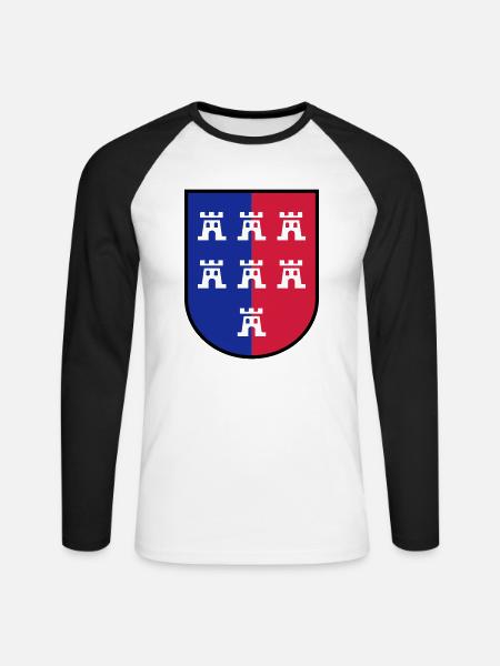 Wappen VG Siebenbürger Sachsen - Unisex Baseballshirt langarm - Weiß/Schwarz