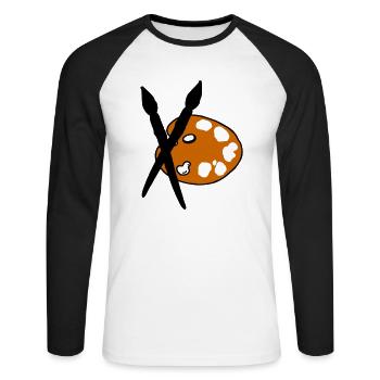 Artist - Painter - Brushes - Unisex Long Sleeve Baseball T-Shirt - white/black - Front - Nik (191cm)