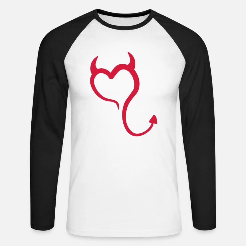 Little Devil 01 - Unisex Baseballshirt langarm - Weiß/Schwarz