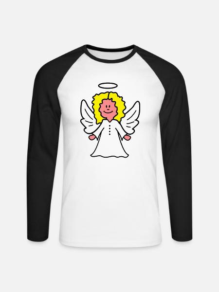 Christkind Engel - Unisex Baseballshirt langarm - Weiß/Schwarz