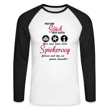 Glück Spiekeroog - Unisex Baseballshirt langarm - Weiß/Schwarz - Vorne - Nik (191cm)