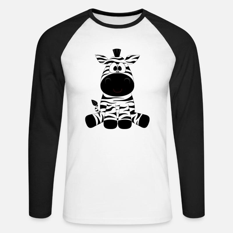 Zebrotto - Unisex Baseballshirt langarm - Weiß/Schwarz