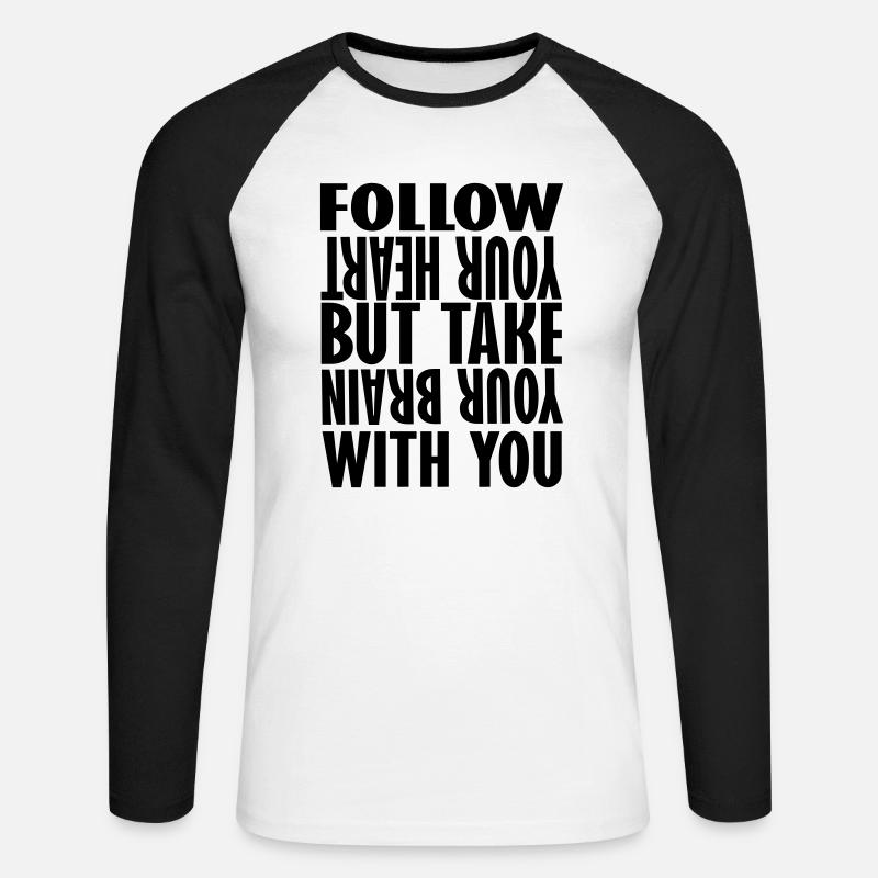 folgen Sie Ihren - Unisex Baseballshirt langarm - Weiß/Schwarz