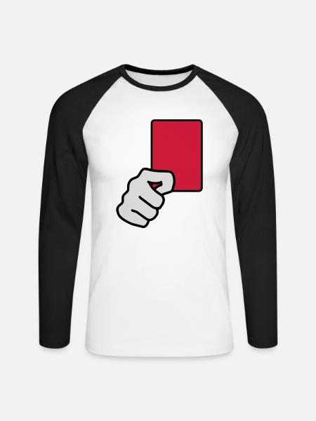 rote_karte__f3 - Unisex Long Sleeve Baseball T-Shirt - white/black