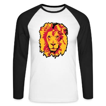 lion - T-shirt baseball manches longues Homme - blanc/noir - Devant - Nik (191cm)