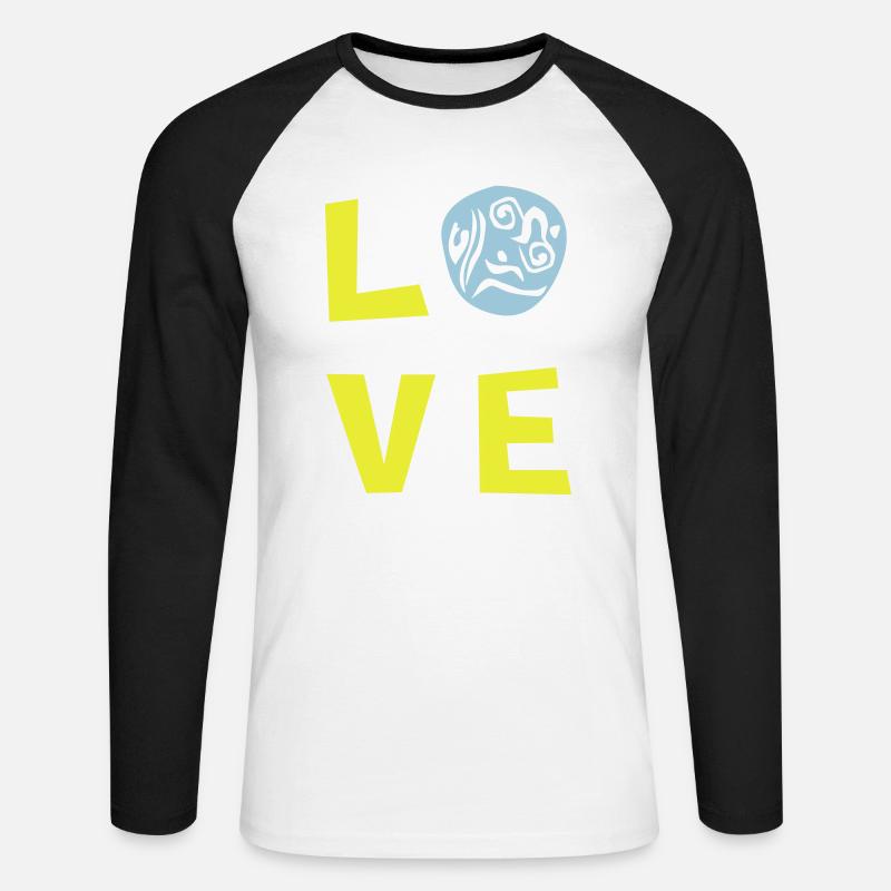 LOVE TRI 2c - Unisex Baseballshirt langarm - Weiß/Schwarz