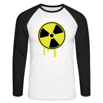 atom_symbol_1_f2 - Unisex Baseballshirt langarm - Weiß/Schwarz - Vorne - Nik (191cm)