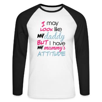 Kids - Unisex Long Sleeve Baseball T-Shirt - white/black - Front - Nik (191cm)