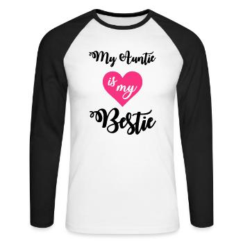 My auntie is my bestie - Unisex Long Sleeve Baseball T-Shirt - white/black - Front - Nik (191cm)