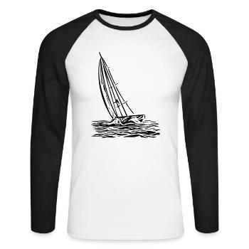 Sailboat on the wind - Unisex Long Sleeve Baseball T-Shirt - white/black - Front - Nik (191cm)