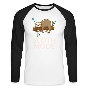 sloth - Unisex Long Sleeve Baseball T-Shirt - white/black - Front - Nik (191cm)