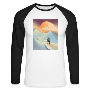 Thor geht nach Jotunheim - Unisex Baseballshirt langarm - Weiß/Schwarz - Vorne - Nik (191cm)