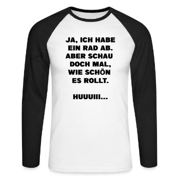 Rad ab lustiges Motto cooler witzig Spruch Vektor - Unisex Baseballshirt langarm - Weiß/Schwarz - Vorne - Nik (191cm)