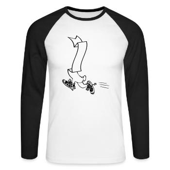 Banner Men | Vector-Graphic - Unisex Long Sleeve Baseball T-Shirt - white/black - Front - Nik (191cm)