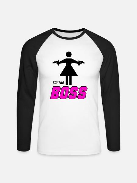 Fille Im le Boss - T-shirt baseball manches longues Homme - blanc/noir