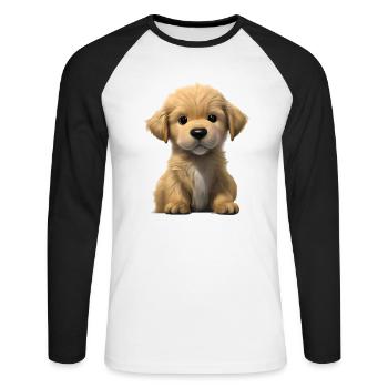 Dog owners Golden Retriever puppy dogs - Unisex Long Sleeve Baseball T-Shirt - white/black - Front - Nik (191cm)