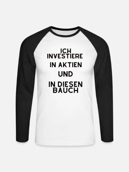 Investment Lustigesprüche - Unisex Baseballshirt langarm - Weiß/Schwarz