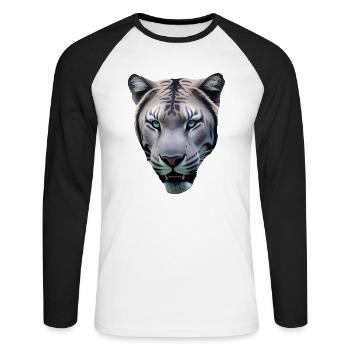 promise - Unisex Long Sleeve Baseball T-Shirt - white/black - Front - Nik (191cm)